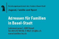 Teaserbild Leporello "Adressen für Familien in Basel-Stadt"